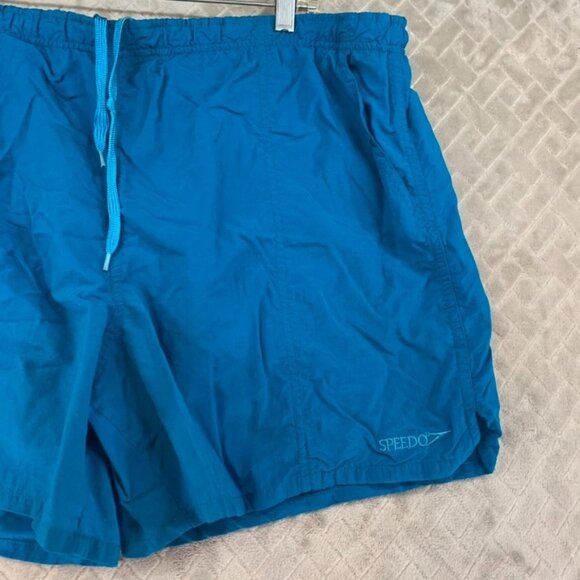 Speedo Mens 2XL Swim Trunks Blue Board Shorts Mesh Lined Inner Pocket - Picture 3 of 10